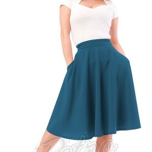 Teal circle skirt